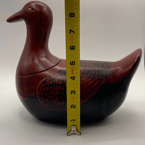 Vintage Amazing Chinese Laquered Wooden Duck Box #432